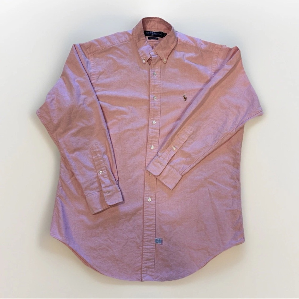 VTG Ralph Lauren Men’s Button-Down Oxford Shirt 16.5-34 Pink Cotton‎ Classic Fit